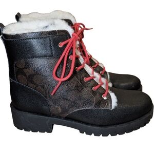 Coach Lorraine Bootie in Signature Logo Print sz 7